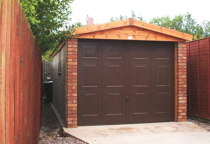 Apex roof concrete garage